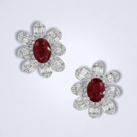 Ruby Bloom Diamond Studs - Benny's Gems Creations