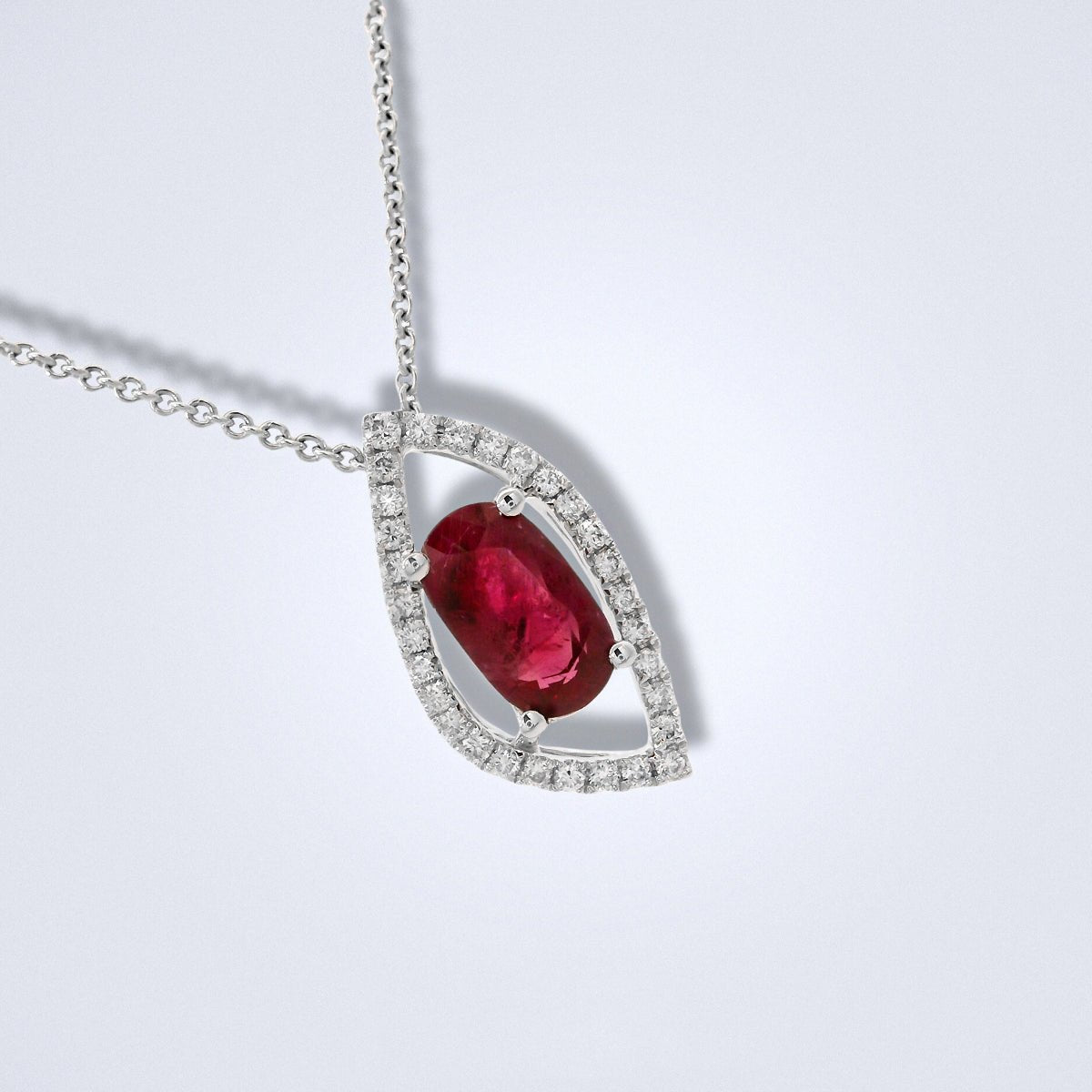 Ruby Diamond Marquise Pendant - Benny's Gems Creations