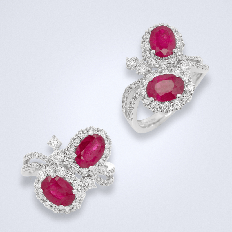 Ruby Soiree White Gold Diamond Ring - Benny's Gems Creations