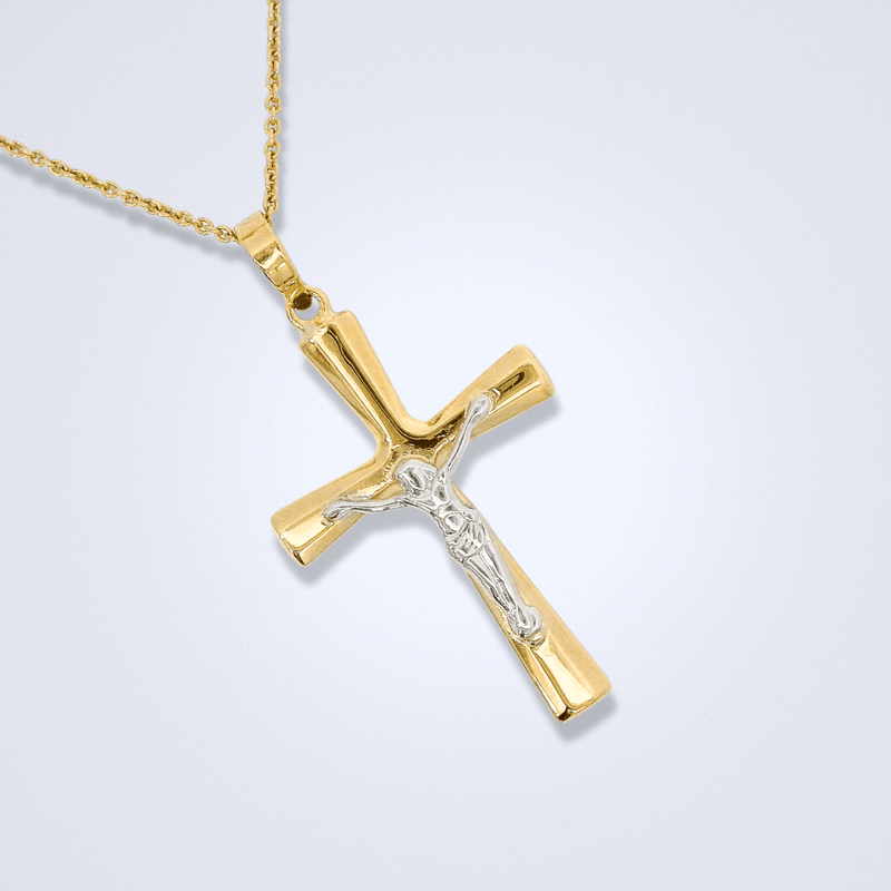Sacred Devotion 18K Yellow Gold Crucifix Pendant - Benny's Gems Creations