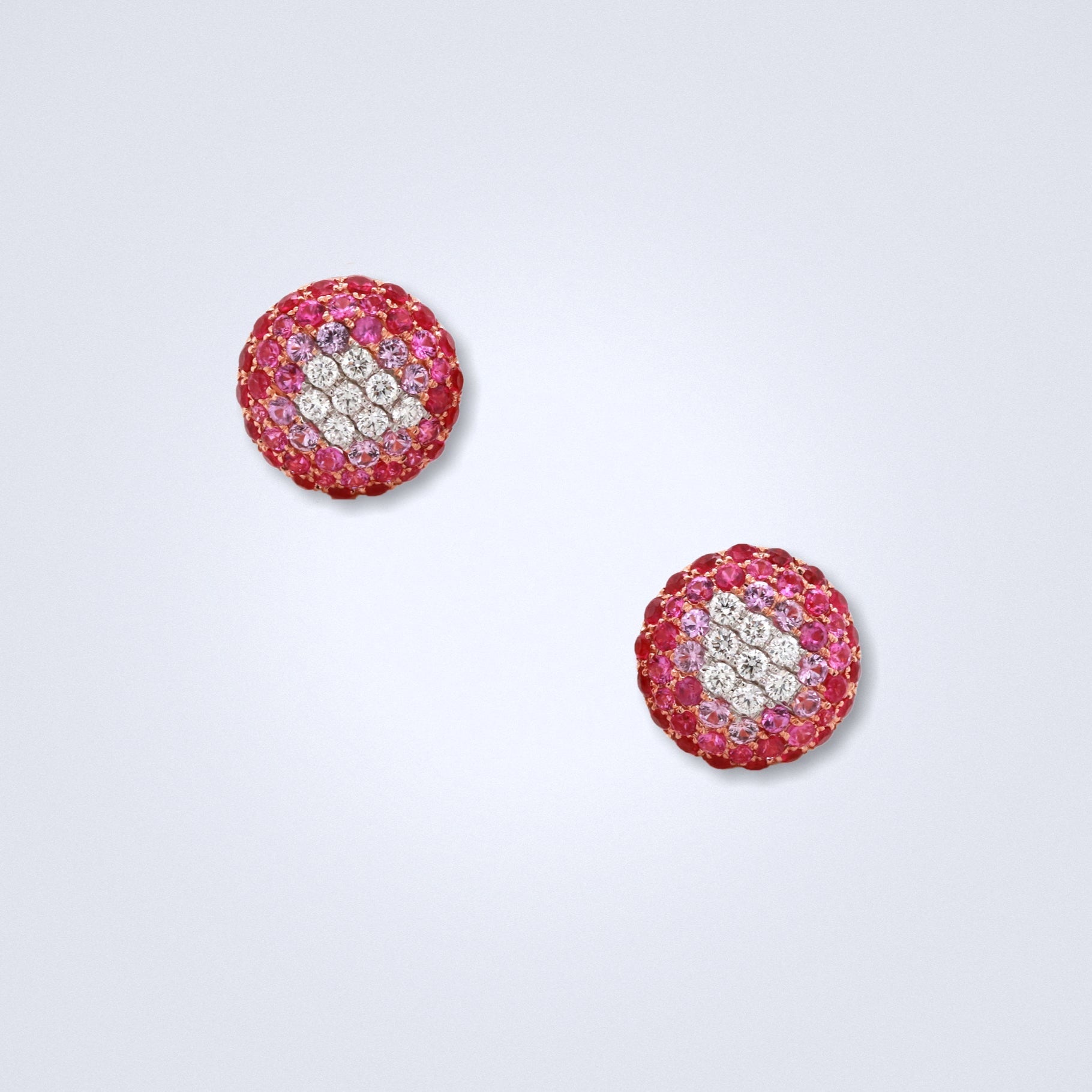 Sapphire Button Diamond Earrings - Benny's Gems Creations