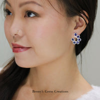 Sapphire Elegance Diamond Earrings - Benny's Gems Creations