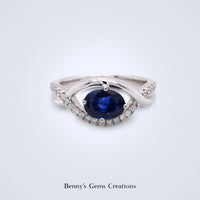Sapphire Embrace Diamond Ring - Benny's Gems Creations