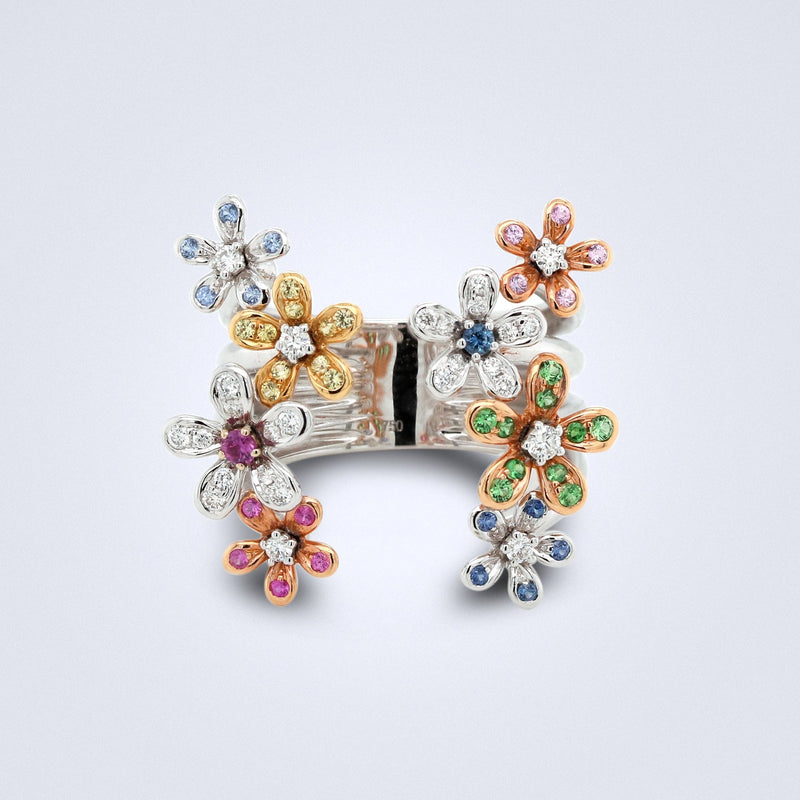 Sapphire Floral Embrace Ring - Benny's Gems Creations