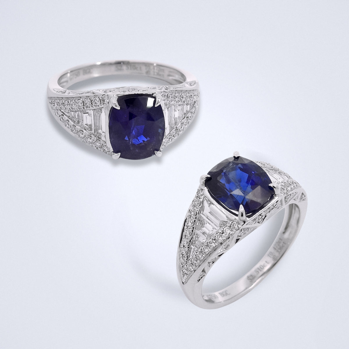 Sapphire Royalty White Gold Diamond Ring - Benny's Gems Creations