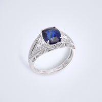 Sapphire Royalty White Gold Diamond Ring - Benny's Gems Creations