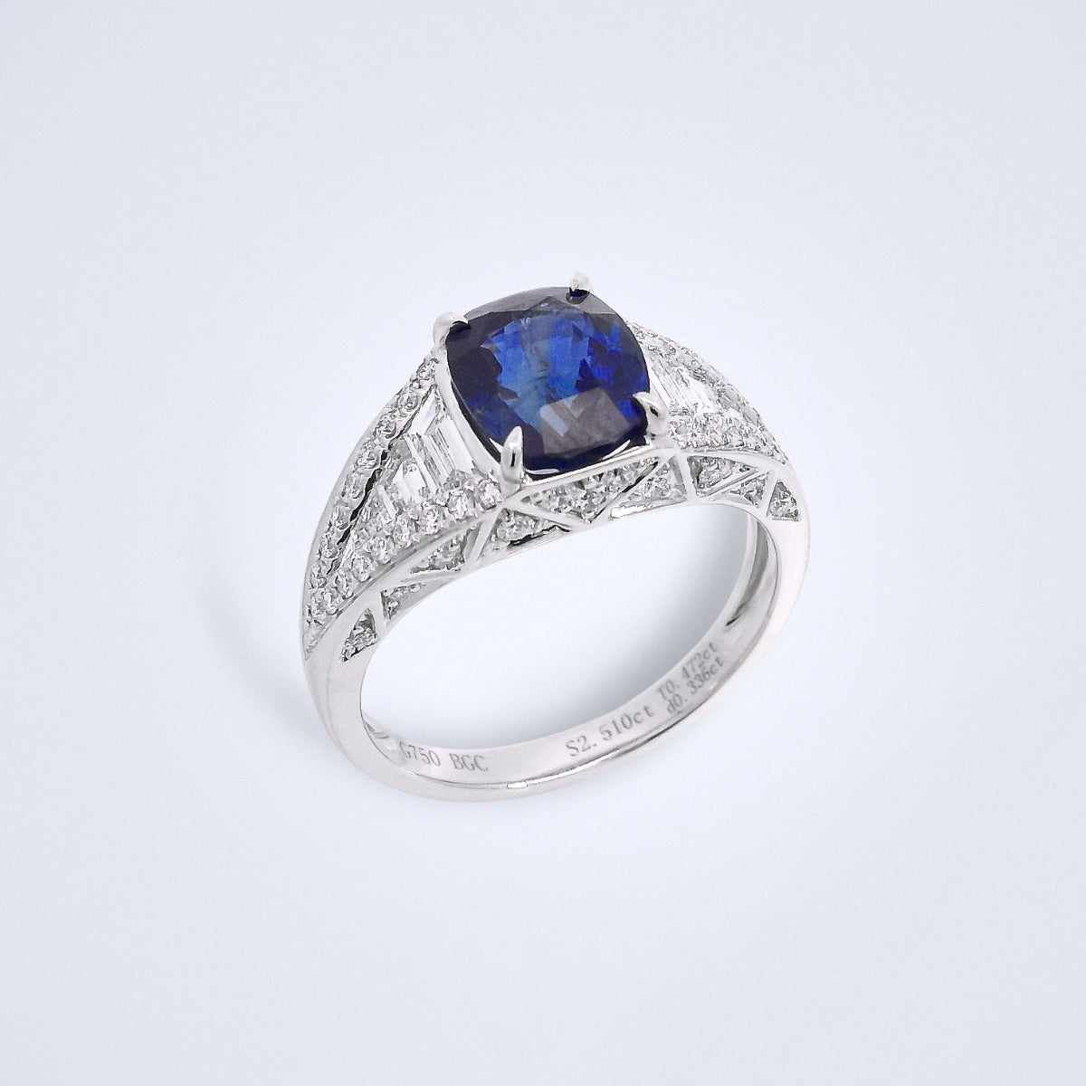 Sapphire Royalty White Gold Diamond Ring - Benny's Gems Creations