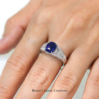 Sapphire Royalty White Gold Diamond Ring - Benny's Gems Creations