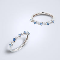 Sapphire Twinkle Diamond Stack Ring - Benny's Gems Creations