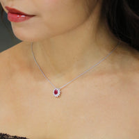 Scarlet Halo Ruby and Brilliant Diamond Pendant - Benny's Gems Creations