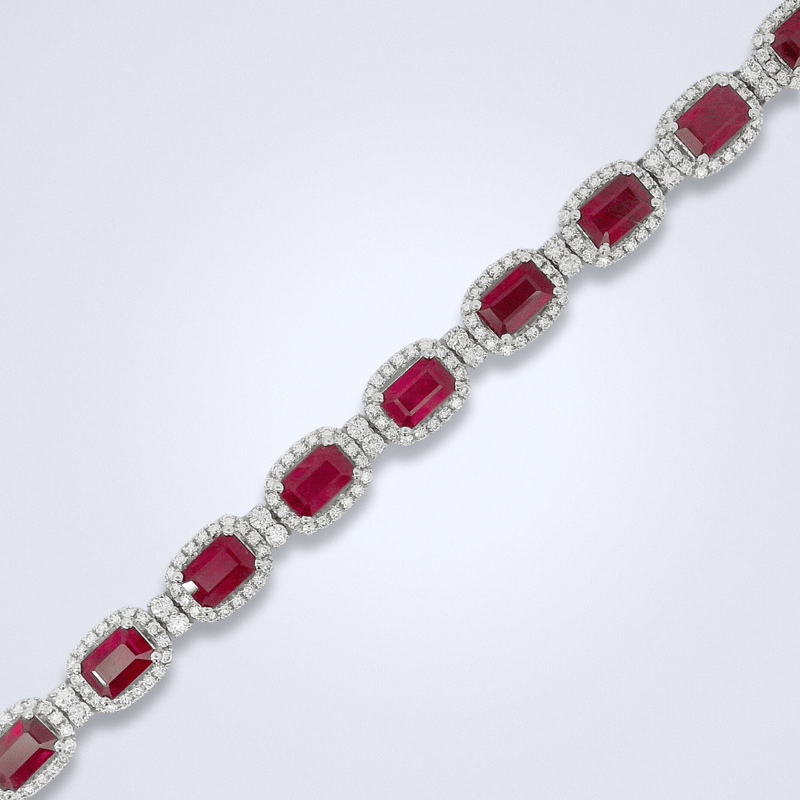 Scarlet Lumière Ruby Diamond Bracelet - Benny's Gems Creations