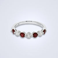 Scarlet Rhythm Ruby Diamond Ring - Benny's Gems Creations
