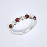 Scarlet Rhythm Ruby Diamond Ring - Benny's Gems Creations