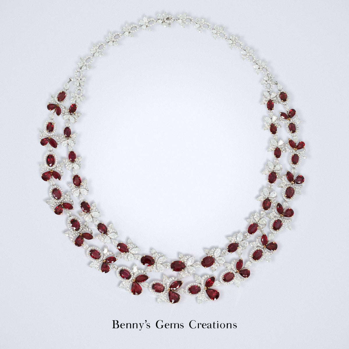 Scarlet Rubies Diamond Necklace - Benny's Gems Creations