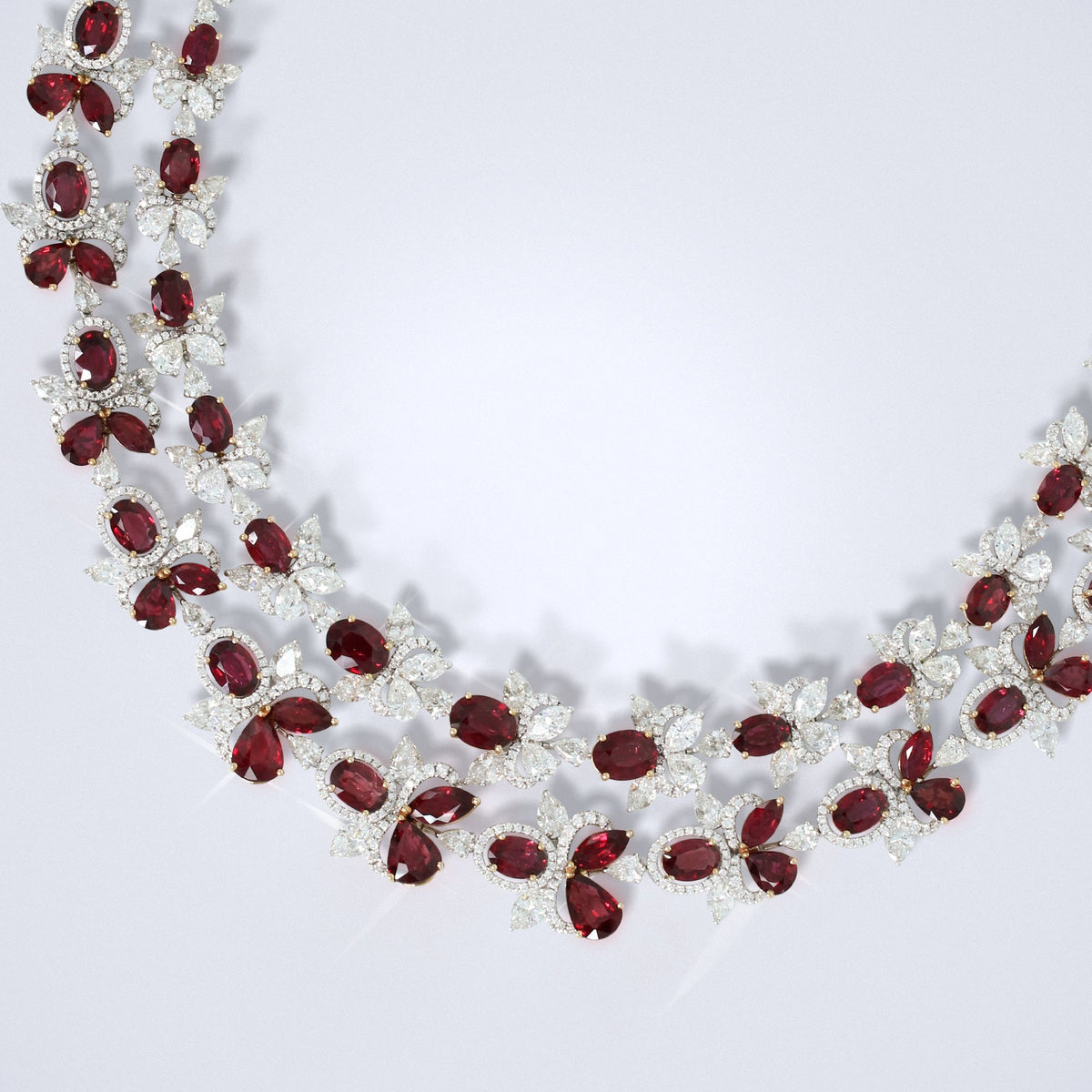 Scarlet Rubies Diamond Necklace - Benny's Gems Creations