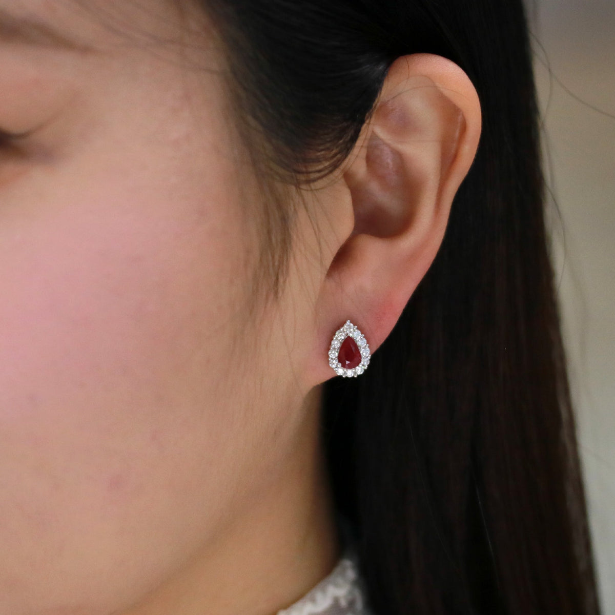 Scarlet Tears Ruby Diamond Earrings - Benny's Gems Creations