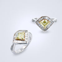 Shield Cut Yellow Diamond Ring - Benny's Gems Creations
