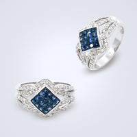 Simple Sapphire Diamond Ring - Benny's Gems Creations