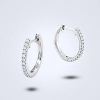 Simple White Gold Diamond Huggies - Benny's Gems Creations