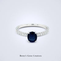 Simply Blue Sapphire Diamond Ring - Benny's Gems Creations
