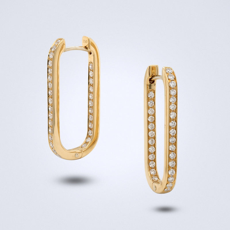 Sleek Yellow Gold Diamond Earrings - Benny's Gems Creations