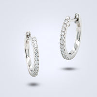 Small White Gold Diamond Hoop Earrings - Benny's Gems Creations