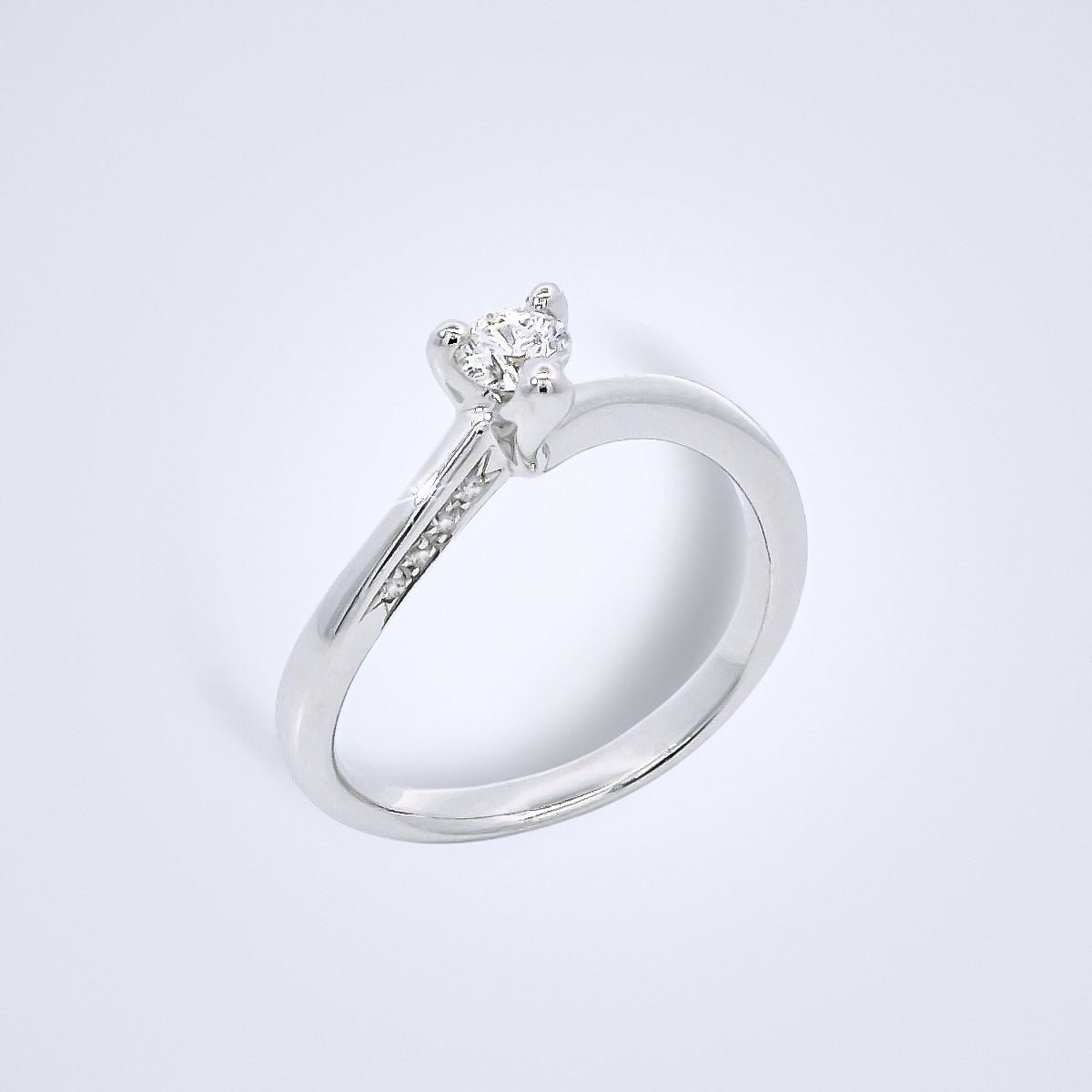 Solitare Twist Design Diamond Promise Ring - Benny's Gems Creations