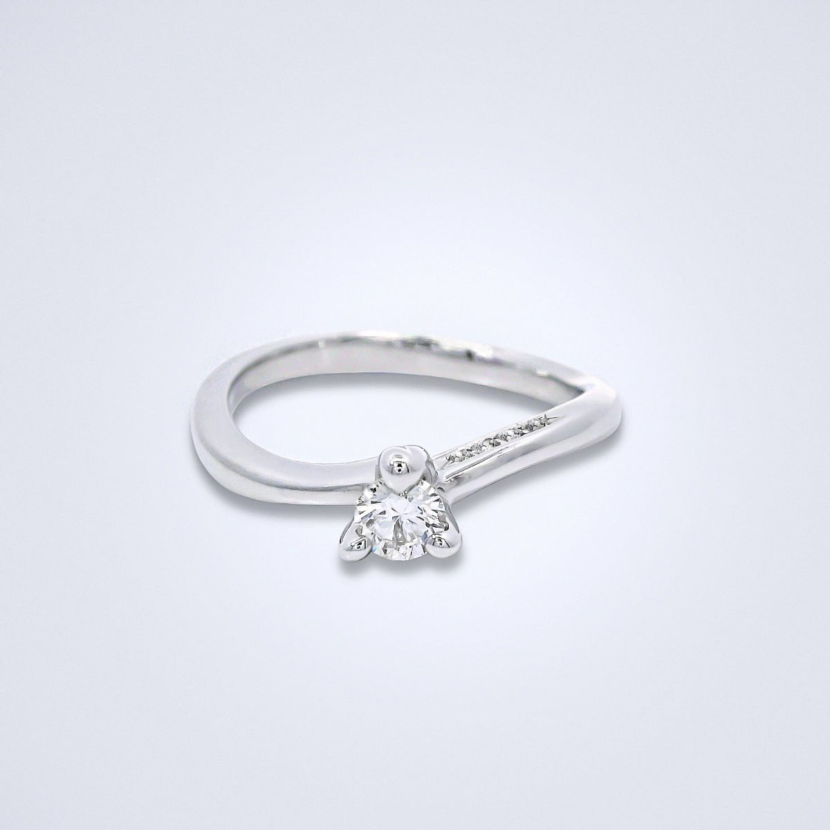 Solitare Twist Design Diamond Promise Ring - Benny's Gems Creations