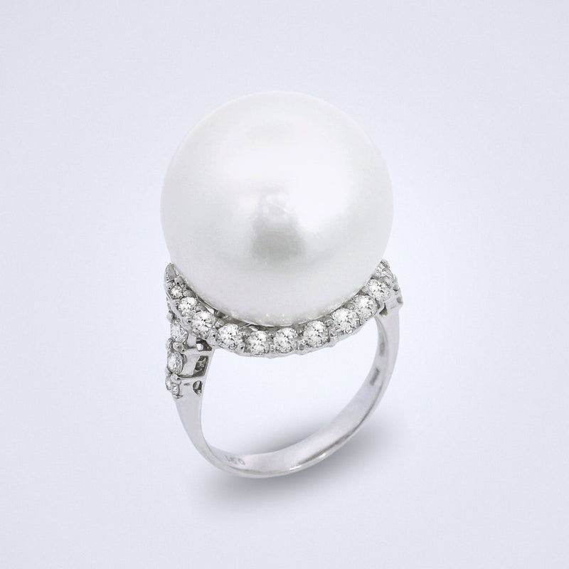 South Sea Pearl Diamond Ring - Benny's Gems Creations