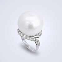 South Sea Pearl Diamond Ring - Benny's Gems Creations