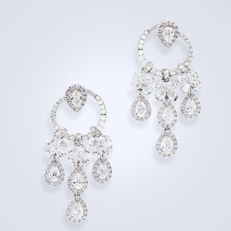 Sparkling Chandelier Diamond Earrings - Benny's Gems Creations