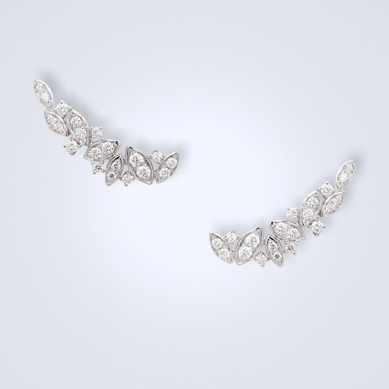 Sparkling Diamond Ear Climbers - Benny's Gems Creations