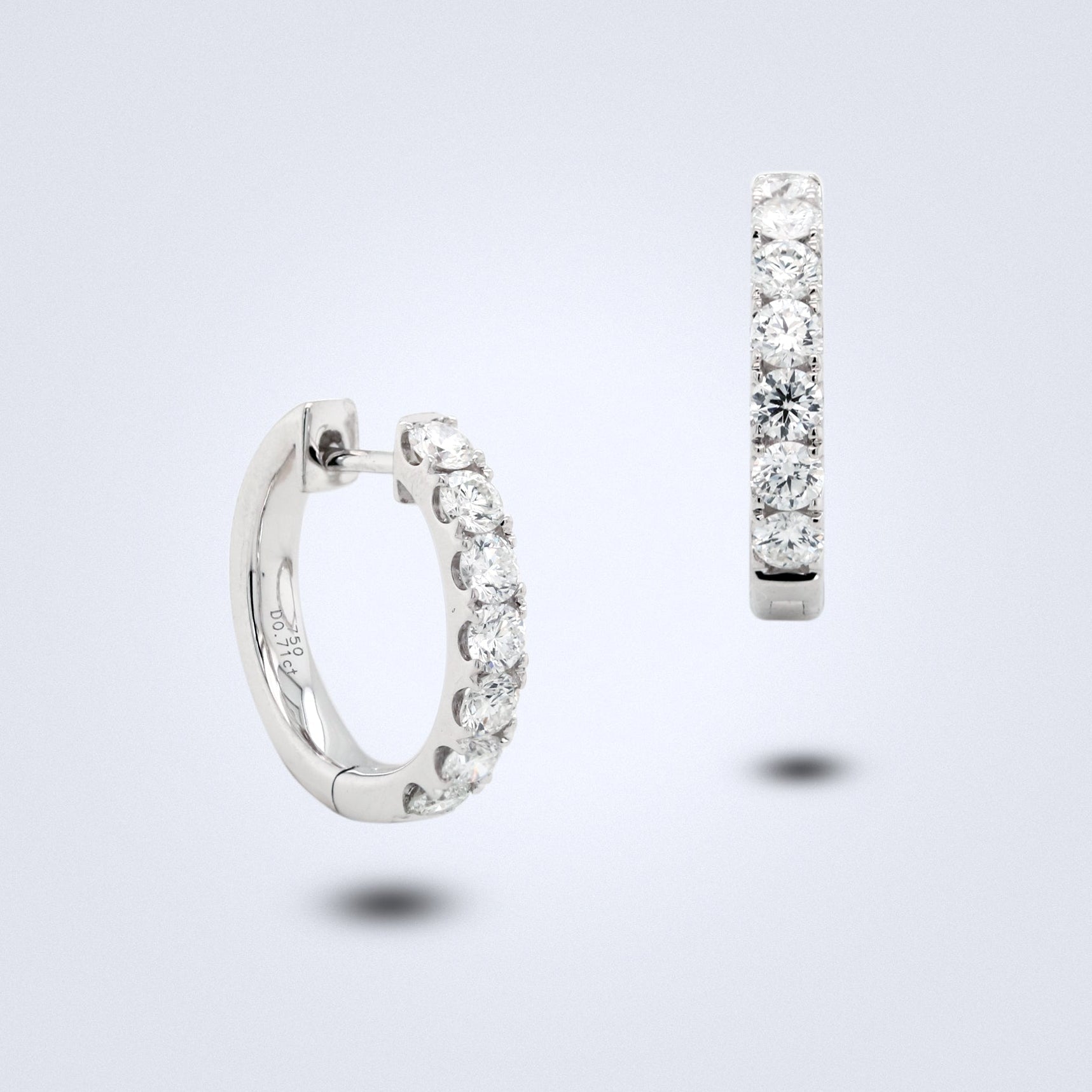 Sparkling White Gold Diamond Huggies - Benny's Gems Creations