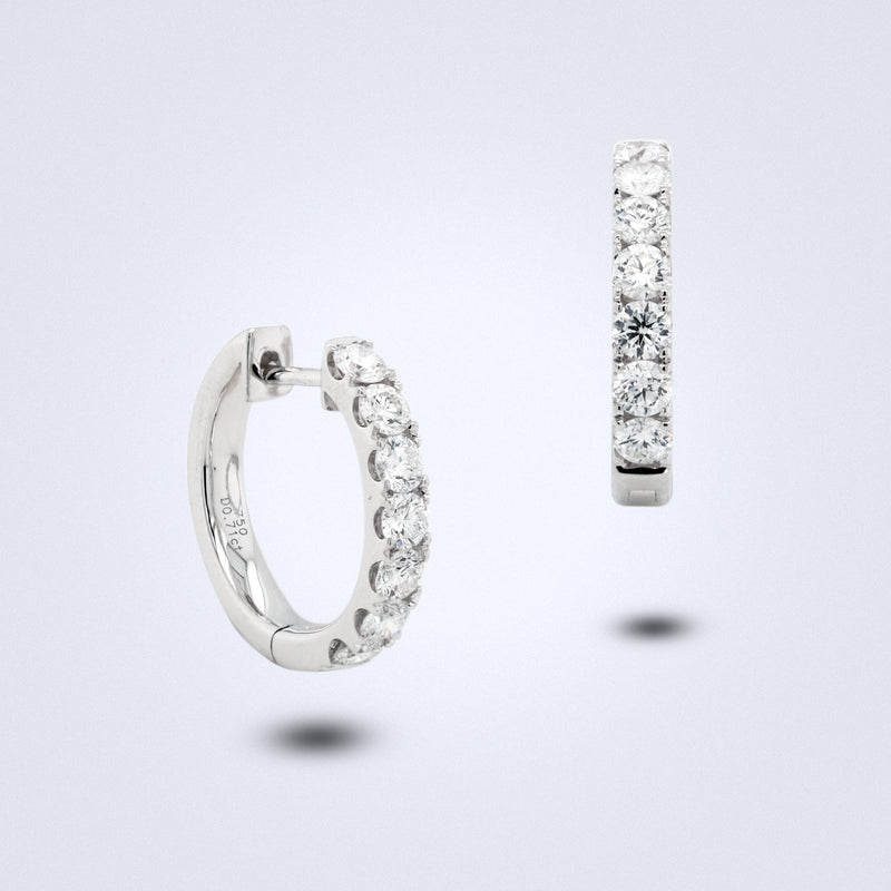 Sparkling White Gold Diamond Huggies - Benny's Gems Creations