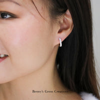 Sparkling White Gold Diamond Huggies - Benny's Gems Creations
