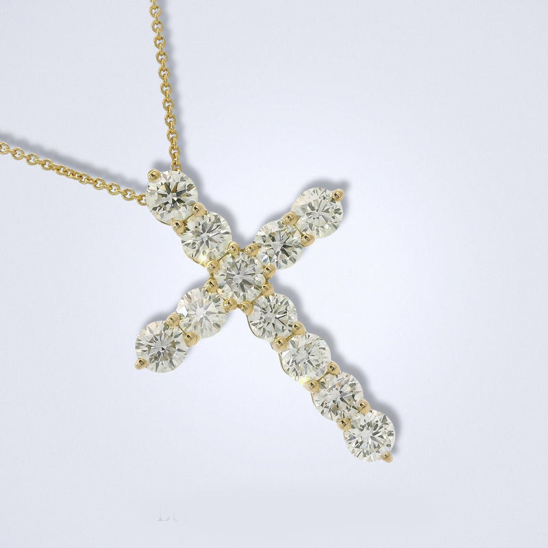 Sparkling Yellow Gold Diamond Cross - Benny's Gems Creations