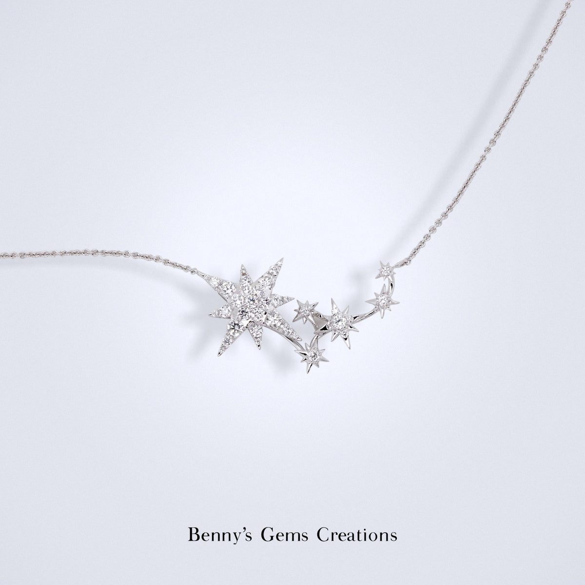 Sparkly Stars Diamond Necklace - Benny's Gems Creations