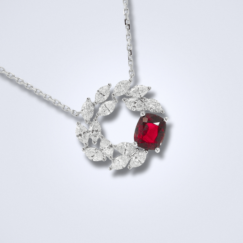 Spinel Candy Swirl Diamond Necklace - Benny's Gems Creations