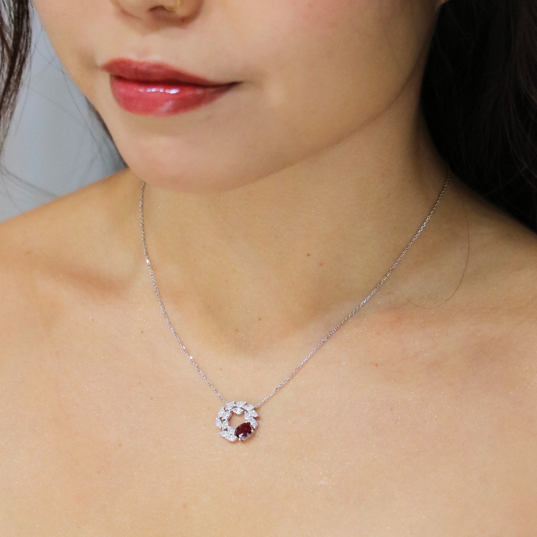 Spinel Candy Swirl Diamond Necklace - Benny's Gems Creations