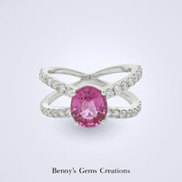 Stellar Pink Sapphire Diamond Ring - Benny's Gems Creations