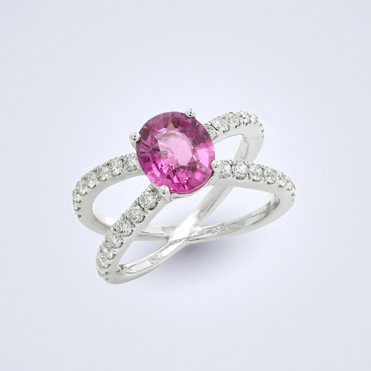 Stellar Pink Sapphire Diamond Ring - Benny's Gems Creations