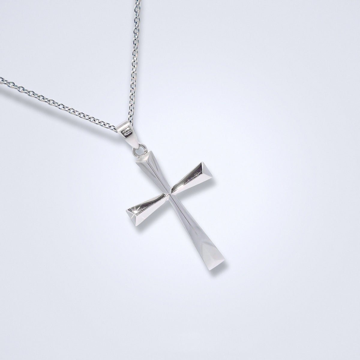 Strong White Gold Cross Pendant - Benny's Gems Creations