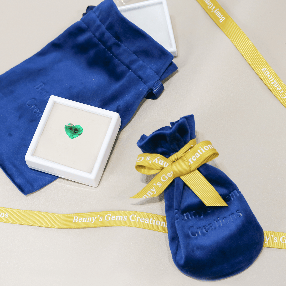 Stunning 3.66ct Heart Shape Emerald - Benny's Gems Creations