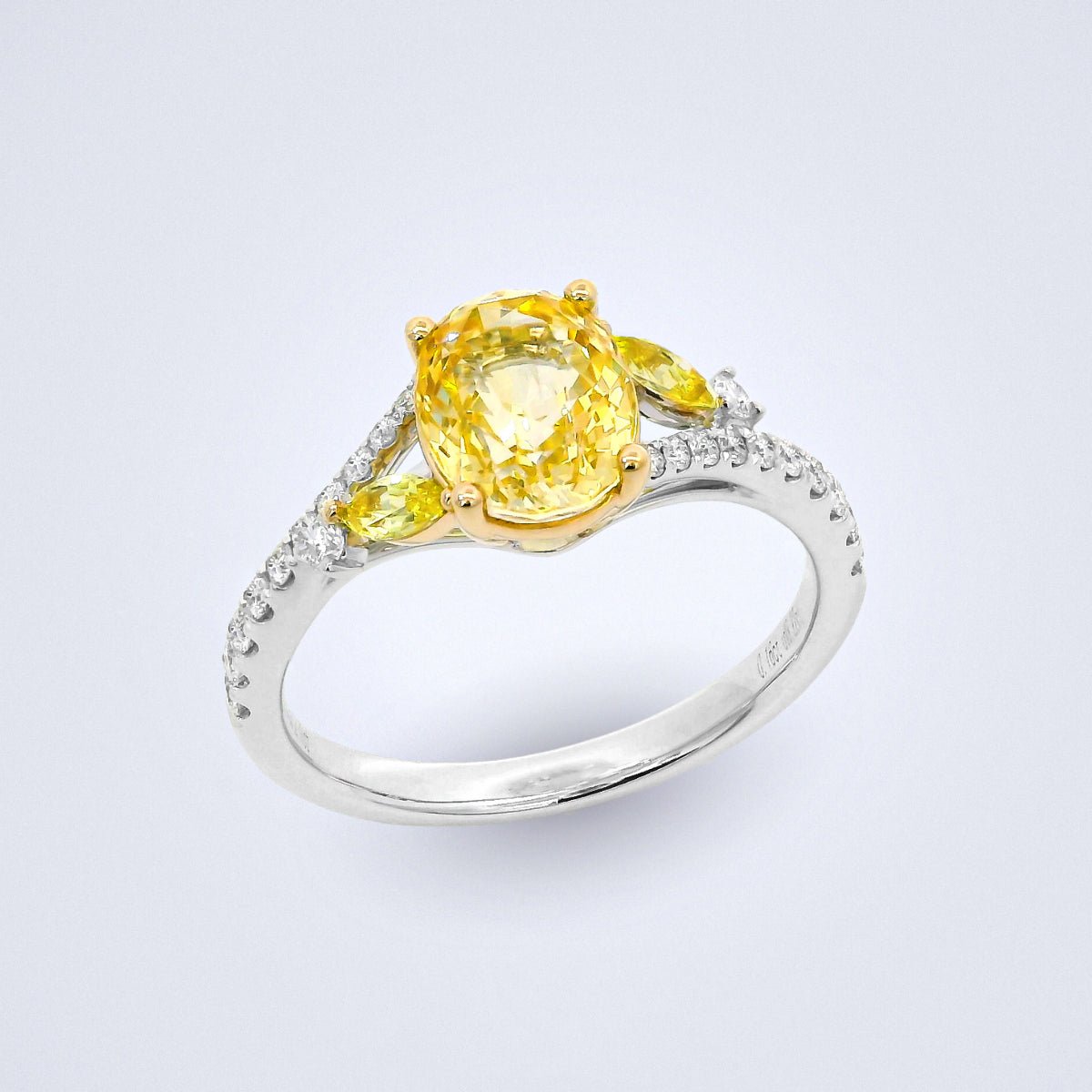 Sunlight Sapphire Diamond Ring - Benny's Gems Creations