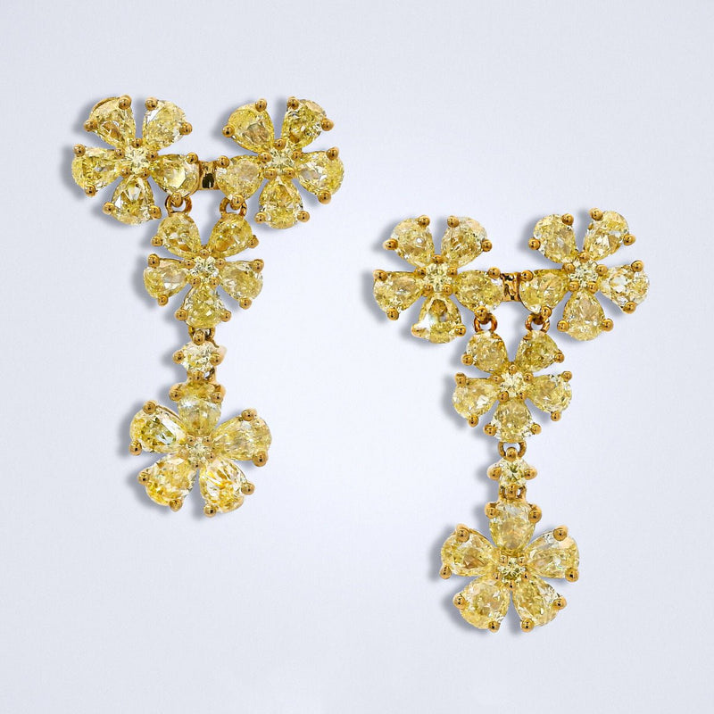 Sunlit Blossom Diamond Earrings - Benny's Gems Creations
