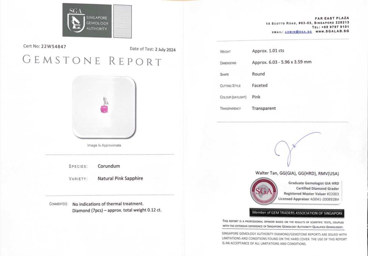 Sweet Pink Sapphire Diamond Pendant - Benny's Gems Creations