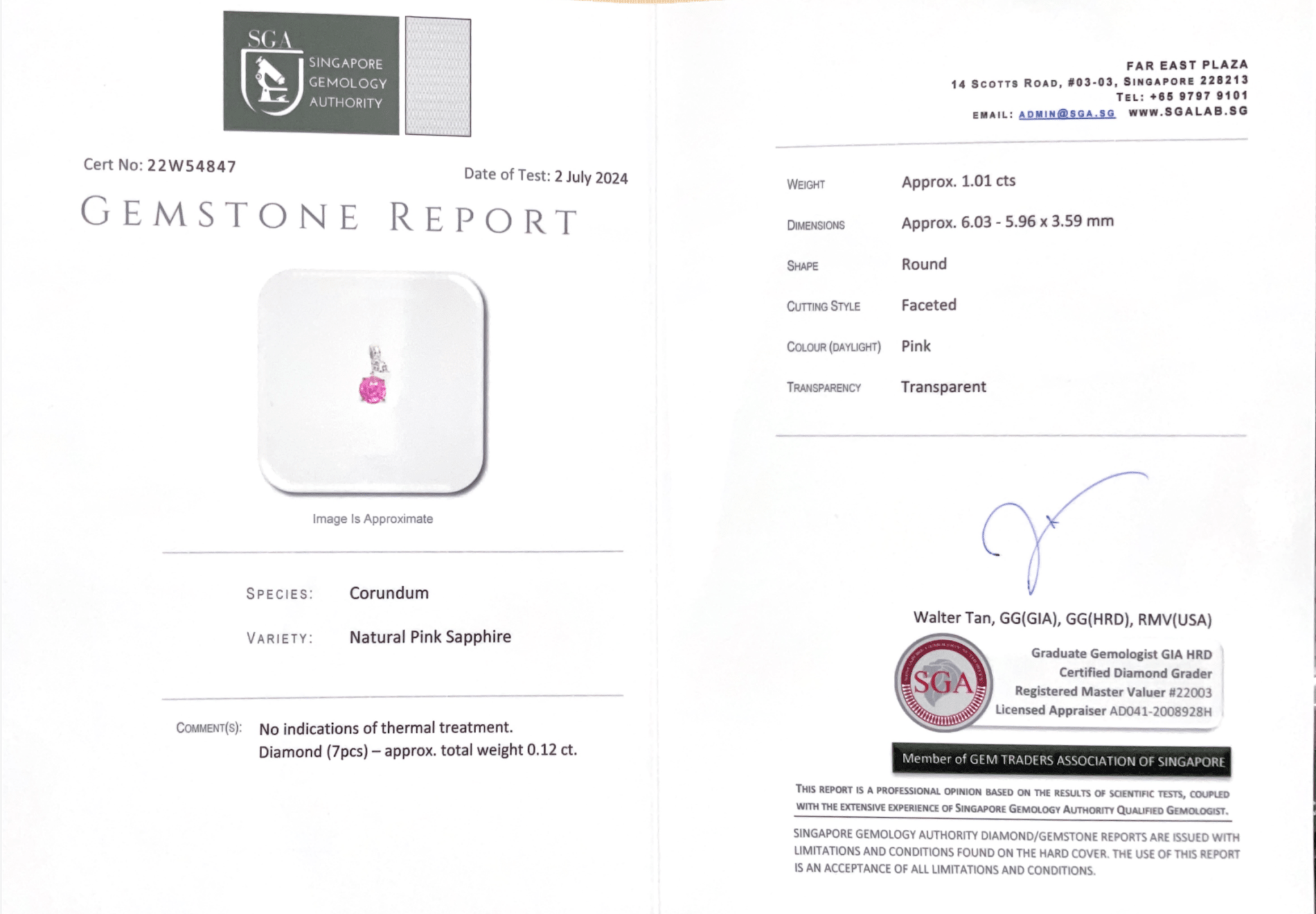 Sweet Pink Sapphire Diamond Pendant - Benny's Gems Creations