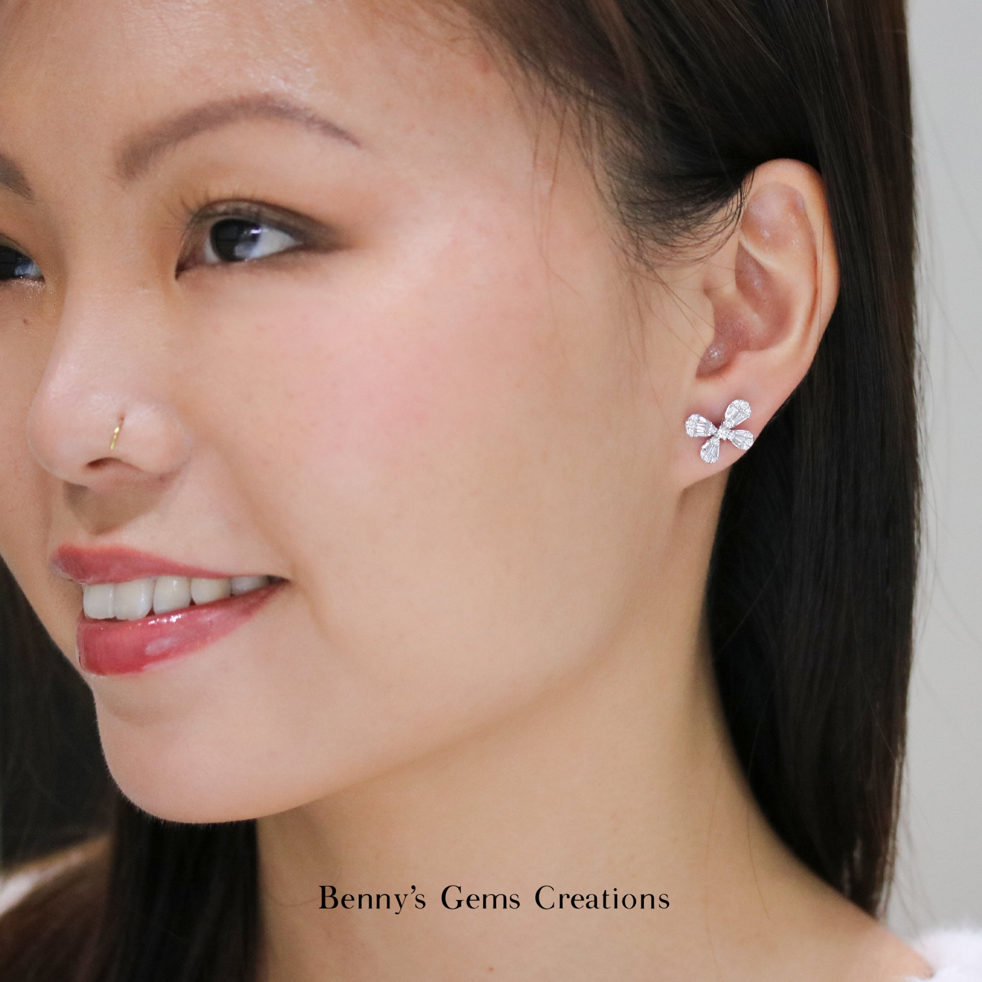 Sweet Ribbons Diamond Earrings - Benny's Gems Creations