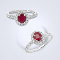 Sweet White Gold Ruby Diamond Ring - Benny's Gems Creations