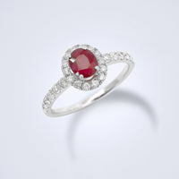 Sweet White Gold Ruby Diamond Ring - Benny's Gems Creations